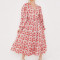 Custom new dress | floral print cross-front high-low midi dress | linen-cotton dress