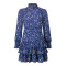 Custom new dress | collared tie-front dress | blue chiffon long sleeve skater dress