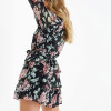 Custom new dress | long sleeves dress | print flower tie-front mini dress