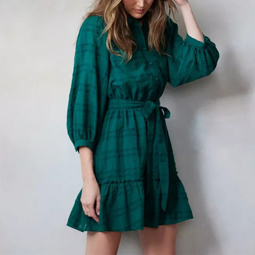 Custom women's short dresses | digital printing dresses | linen shirt dresses