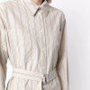 Custom shirt dress | long sleeves dress | apricot stripes collared mini dress