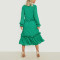 Custom new dress | long sleeve maxi dress | green tiered maxi dress