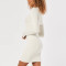 Custom white dress | long sleeve dress | white ribbed v-neck bodycon dress