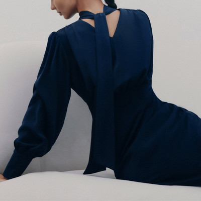 Custom fall new dresses | high neck long sleeve dresses | commuter temperament long dresses