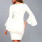 Custom white dresses | flounce sleeves dresses | bodycon dresses