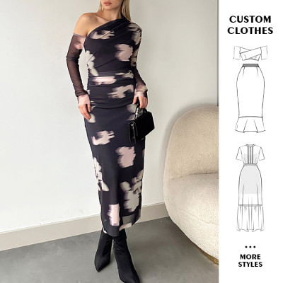 Custom one shoulder dresses | maxi dresses | spring dresses | floral dresses | slip dresses | elegant dress.