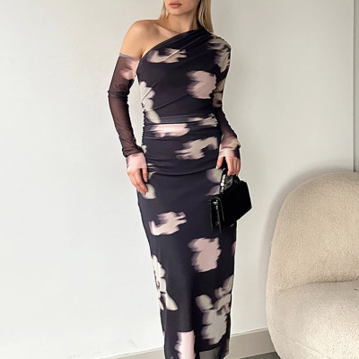 Custom one shoulder dresses | maxi dresses | spring dresses | floral dresses | elegant dresses