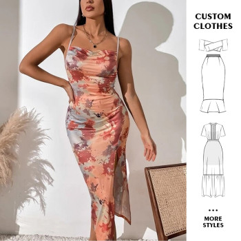 OEM slip dresses | slit dresses | summer dresses | floral dresses | long dresses women | Satin dress