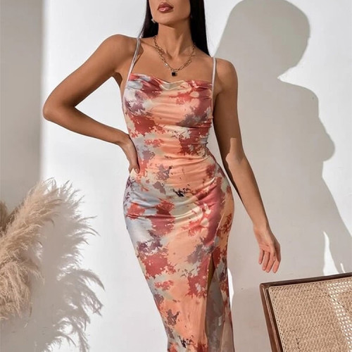 OEM slip dresses | slit dresses | summer dresses | floral dresses | long dresses women | Satin dress