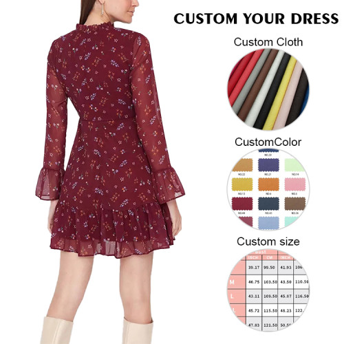 OEM dress | chiffon dresses | summer dresses | floral dresses | double-deck dress