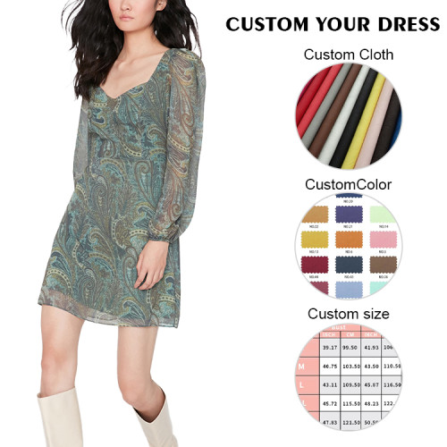 OEM dress | chiffon dresses | summer dresses | floral dresses | double-deck dress