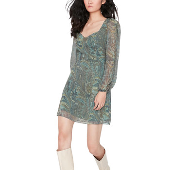 OEM dress | chiffon dresses | summer dresses | floral dress | double-deck dress | long-sleeved dress