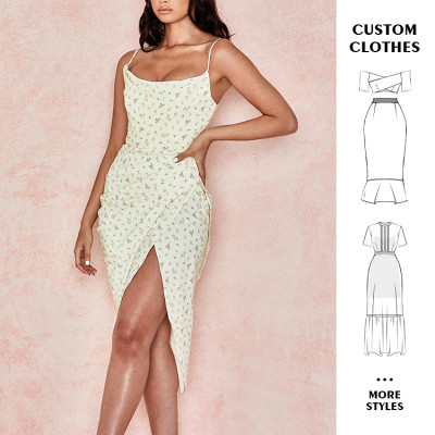 OEM dress | wrap dress | floral dresses | summer dresses | sexy dresses | split dresses