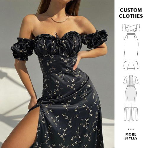 OEM dress | off shoulder dress | floral dresses | summer dresses | sexy dresses | split dresses