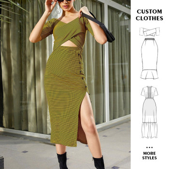 OEM dress | green dress | business dress | summer dresses | split dress
