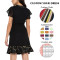 OEM dress | floral border dress dress | business dress | summer dresses | puff sleeves dress