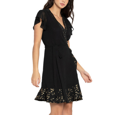 OEM dress | floral border dress dress | business dress | summer dresses | puff sleeves dress