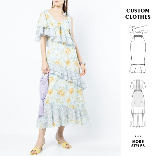 OEM dress | beach dress | ruffle dress | summer dresses | blue dresses