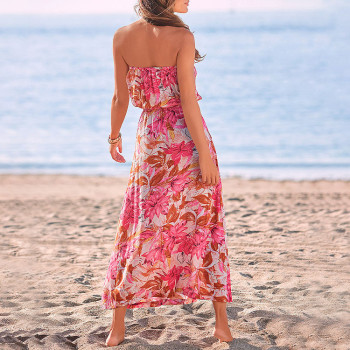 OEM dress | strappless dress | floral dress | summer dresses | beach dresses | chiffon dress