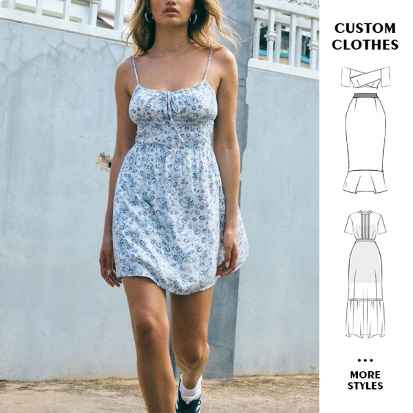 OEM dress | Summer halter dress | Customized floral dress | Customized backless short dress | Sexy little short dress