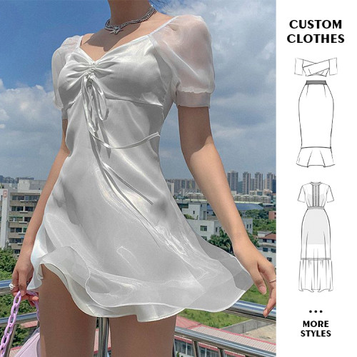 OEM dress | mini dress | white dress | summer dresses | puff sleeve dresses