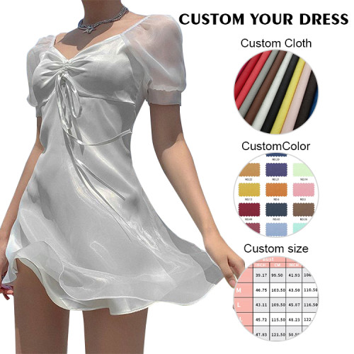 OEM dress | mini dress | white dress | summer dresses | puff sleeve dresses