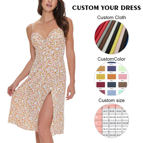 OEM dress | floral dress | strap dress | summer dresses | split dresses | sexy dress