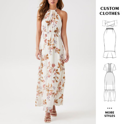 OEM dress | party dress | print dress | summer dresses | halter-neck dresses
