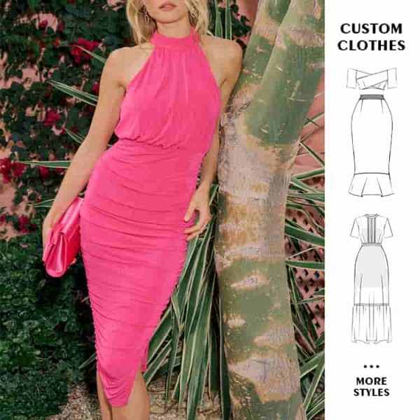 OEM dress | wrap dress | prom dress | summer dresses | slim fit dress | halter-neck dress