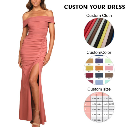 OEM dress | off shoulder dress | split dresses | summer dresses | women long dresses | prom dress