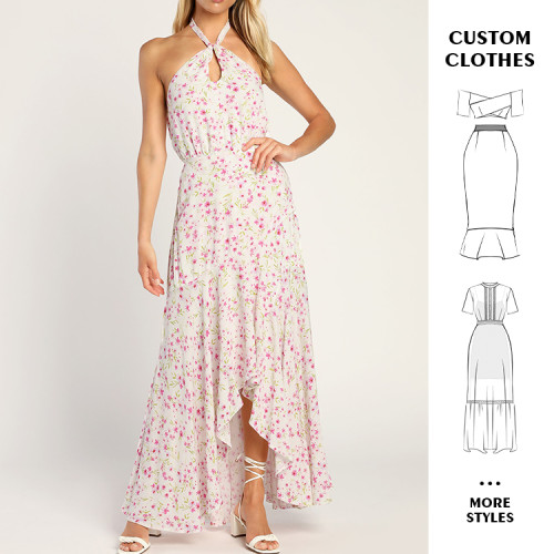 OEM dress | halter dress | sexy dress| summer dresses | prom dresses | floral dress | long dress