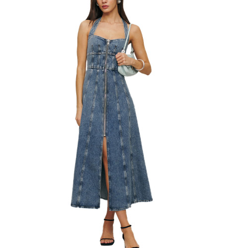 OEM dress |  denim dress | sexy dress| summer dresses | prom dresses | strap dress | slit dress