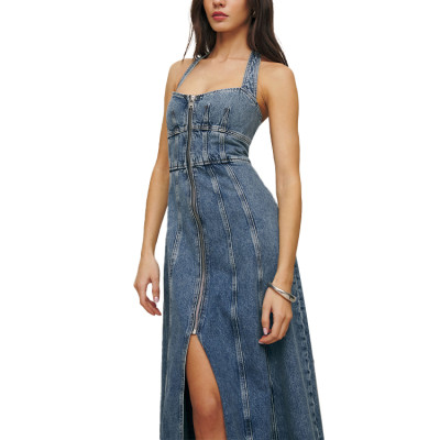 OEM dress |  denim dress | sexy dress| summer dresses | prom dresses | strap dress | slit dress