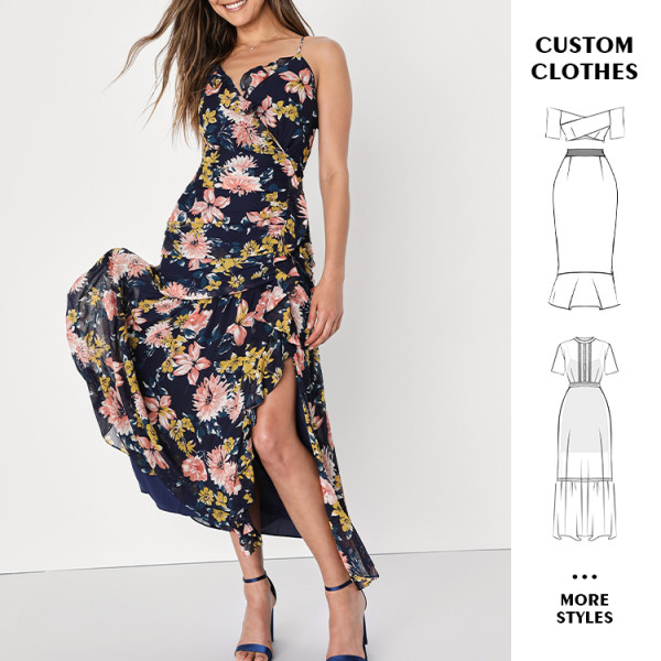 OEM dress |  floral dress | sexy dress| summer dresses | prom dresses | slit dress