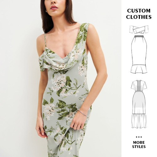OEM dress | strap dress | print dresses | summer dresses | prom dresses | green dress