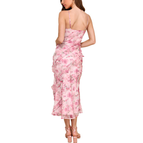 OEM dress | strap dress | pink dresses | floral dresses | sexy dresses | split dresses