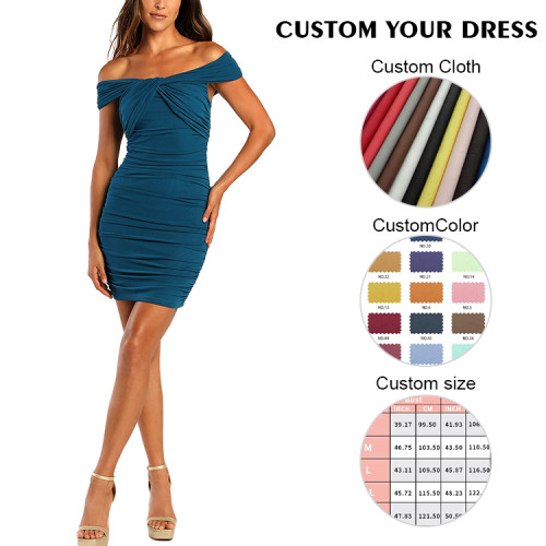 OEM dress | one shoulder dress | shorts dresses | wrap dresses | sexy dresses | blue dress