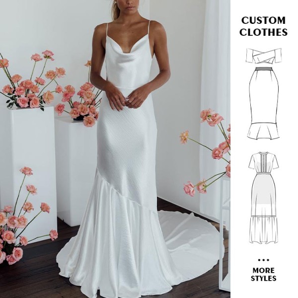 Custom dress | White prom dresses | Elegant prom dresses | Halter dress | Deep v backless dress