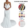 Custom dress | White prom dresses | Elegant prom dresses | Halter dress | Deep v backless dress