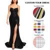 Custom dress | floor-length dresses | high split dress | black dresses | 2024 summer fashion dress