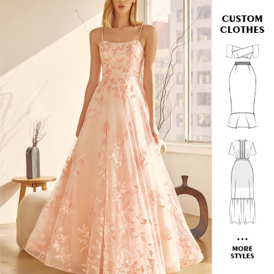 Custom dresses | ladies pink floral dresses | Wedding dress | Birthday party dress | slim fit dress