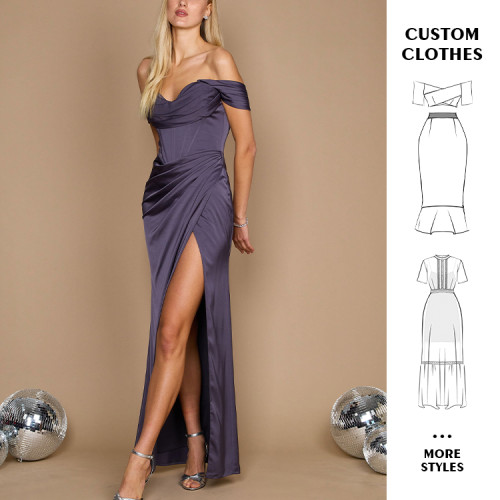 Custom dress | Pure color dress | One shoulder dresses | Sheath prom dress | Sexy prom dresses