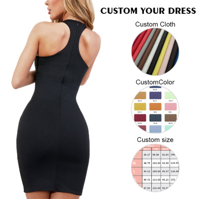 OEM dress | Sexy dress | Sleeveless dress | Chest cross strap dress | Wrap dress | Black short dress