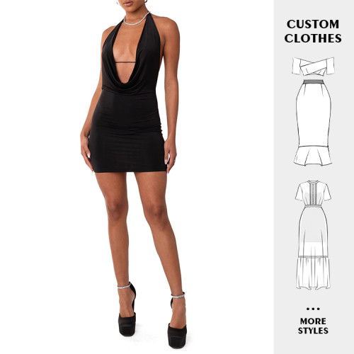 Custom dresses | Deep v-neck dress | Backless dress | Wrap dress | Sexy dress | Bandage dress