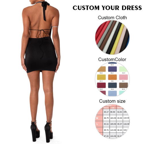 Custom dresses | Deep v-neck dress | Backless dress | Wrap dress | Sexy dress | Bandage dress