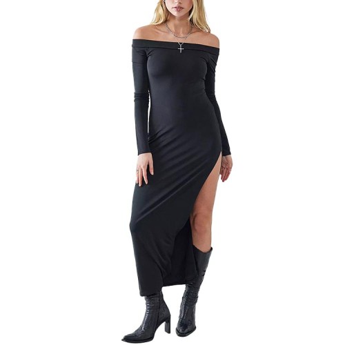 OEM dresses | Black dress | Long sleeve dress | Split dress | Sexy dresses | Fashion dress