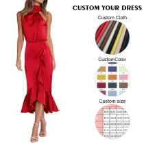 Custom dress | Business dress | Fishtail Dress | Professional dresses | Red dress | Slim dress