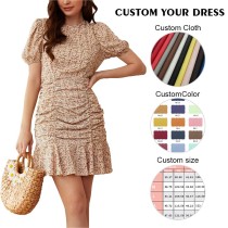 OEM dress | Casual dress | Floral dress | Ruffled dress | Cotton dresses | Literary dresses