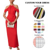 Custom dress | Professional dresses | Red dress | Neckless dress | Elegant dress | Versatile dresses