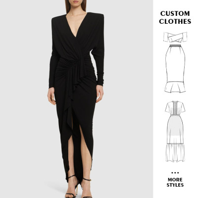 OEM dresses | Maxi dress | Long sleeved dresses | Elegant dresses | Slim fit dresses | Back dress